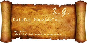 Kulifai Gusztáv névjegykártya