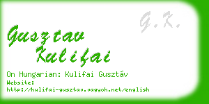 gusztav kulifai business card